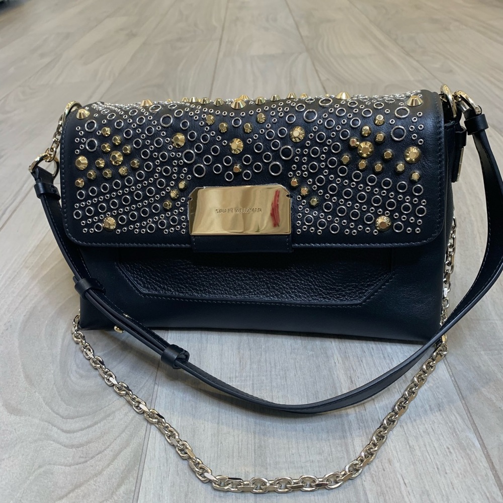 Stuart Weitzman Studded Black Handbag